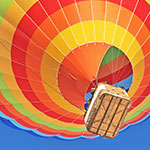 hot air balloon seen from below